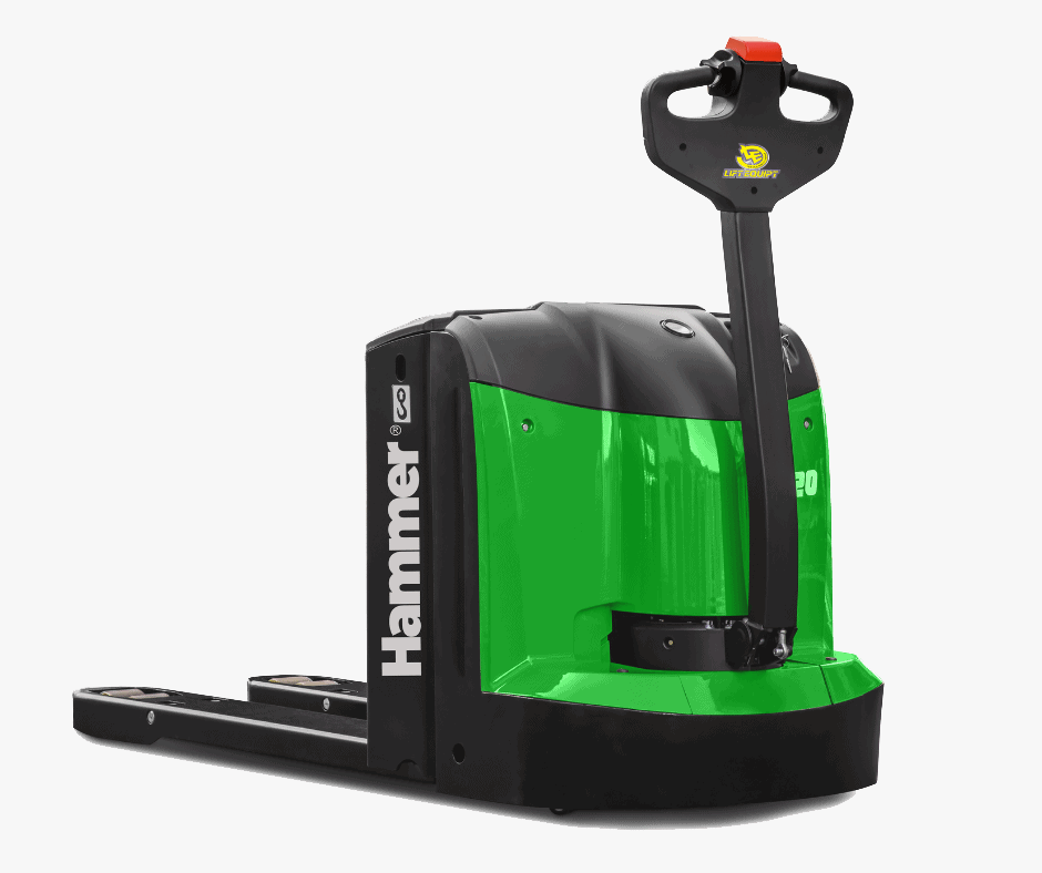 Green walkie stacker forklift